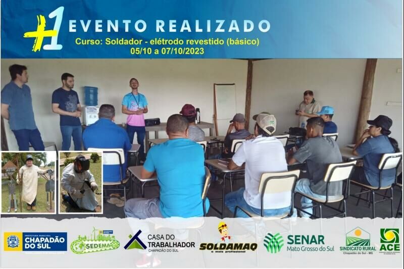 Imagem de compartilhamento para o artigo Prefeitura Municipal forma profissionais e conclui Curso de Soldador da MS Todo dia